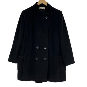 Vintage 80’s Bromleigh Wool Peacoat ILGWU Union Made Black Large